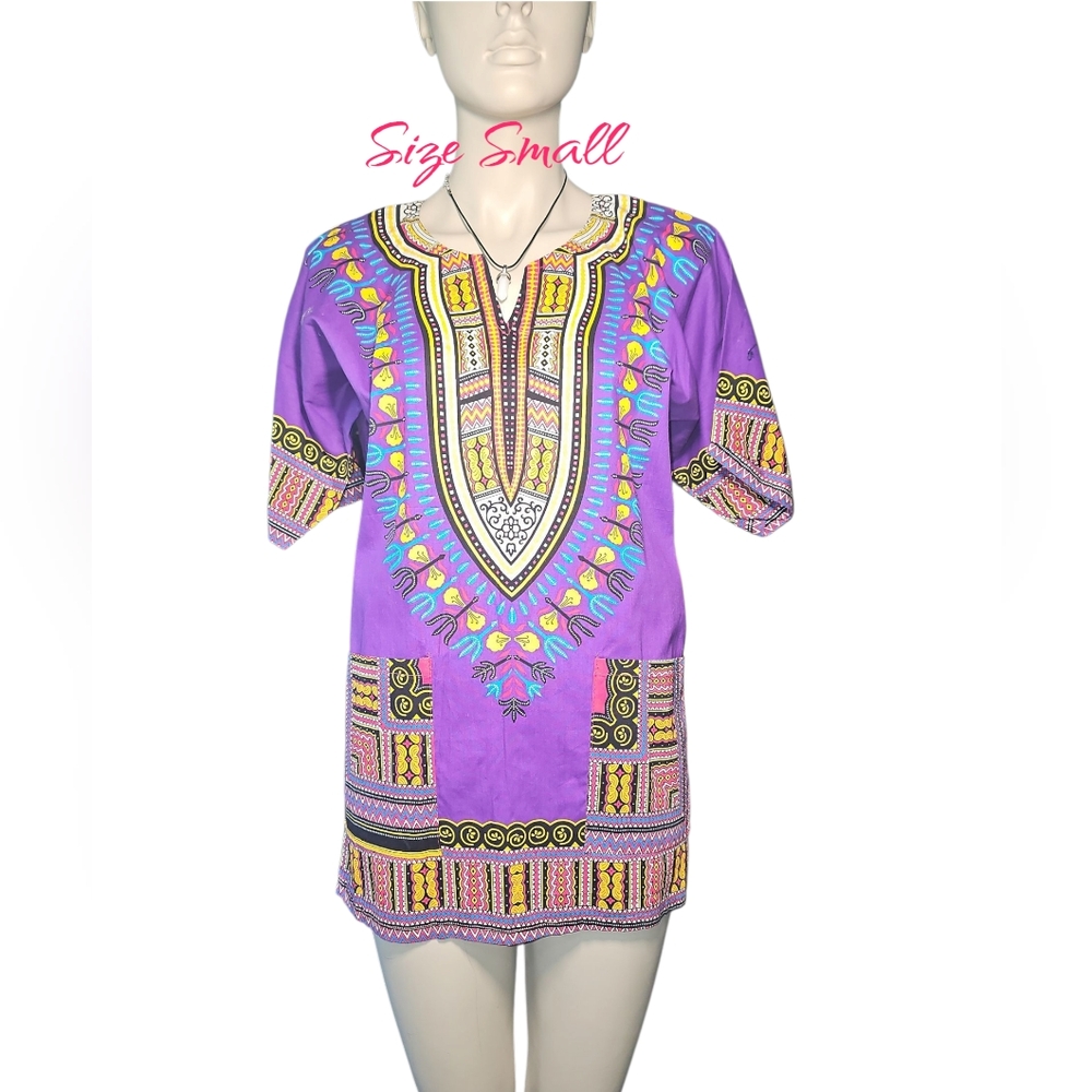 Vibrant Purple Dashiki Tunic